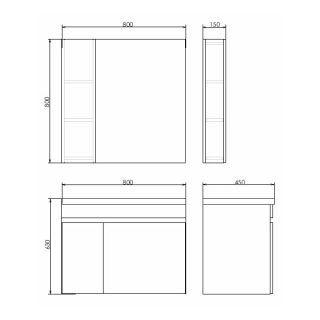 Comforty Зеркало-шкаф "Тромсе-80" дуб сонома