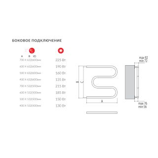 Полотенцесушитель водяной Terminus М-образный (1") 500x500