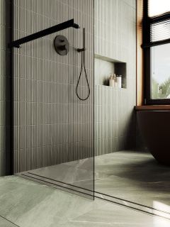 Душевая перегородка MaybahGlass MGD-727-6ш 79см чёрный