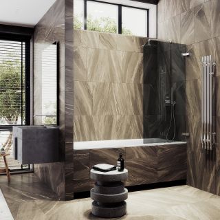 Шторка на ванну MaybahGlass MGV-650-4 40см хром глянцевый