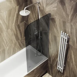 Шторка на ванну MaybahGlass MGV-82-5у 80см хром матовый