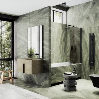 Шторка на ванну MaybahGlass MGV-601-6 40см чёрный