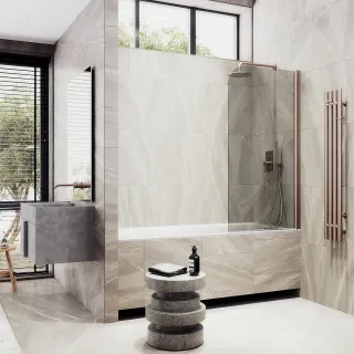 Шторка на ванну MaybahGlass MGV-616-2 70см бронза