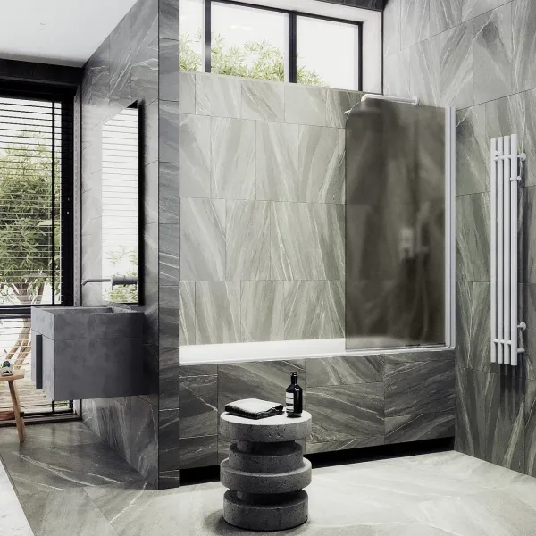 Шторка на ванну MaybahGlass MGV-625-1 80см белый