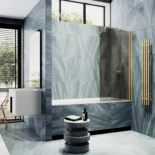 Шторка на ванну MaybahGlass MGV-607-3 50см золото