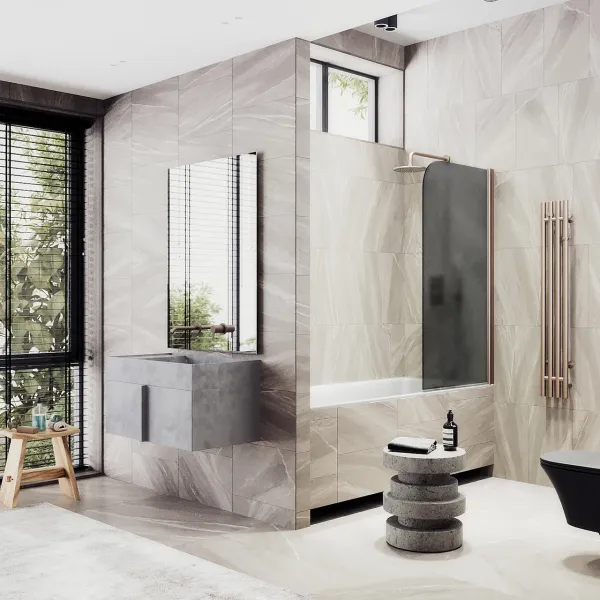 Шторка на ванну MaybahGlass MGV-609-2 50см бронза