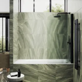 Шторка на ванну MaybahGlass MGV-615-6 60см чёрный