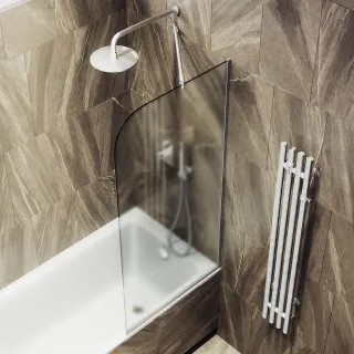 Шторка на ванну MaybahGlass MGV-132-5у 44см хром матовый