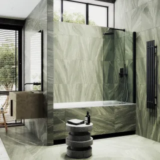 Шторка на ванну MaybahGlass MGV-599-6 70см чёрный