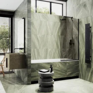 Шторка на ванну MaybahGlass MGV-71-6у 90см чёрный