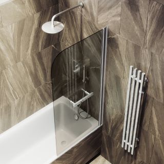 Шторка на ванну MaybahGlass MGV-765-5 40см хром матовый