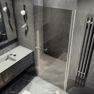 Душевая дверь MaybahGlass MGD-454-5 80см хром матовый/бронза