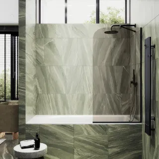 Шторка на ванну MaybahGlass MGV-70-6у 80см чёрный