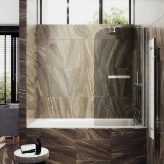 Шторка на ванну MaybahGlass MGV-777-5 60см хром матовый