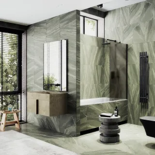 Шторка на ванну MaybahGlass MGV-72-6ш 40см чёрный