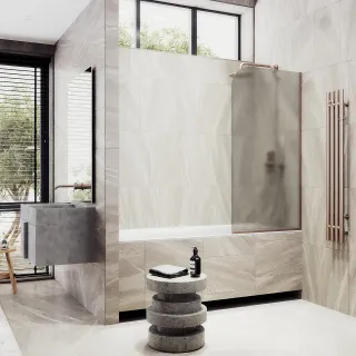 Шторка на ванну MaybahGlass MGV-73-2у 50см бронза