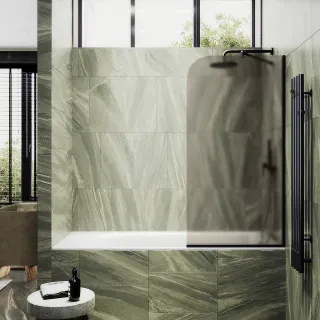 Шторка на ванну MaybahGlass MGV-76-6у 80см чёрный