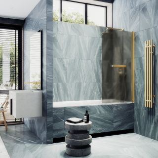 Шторка на ванну MaybahGlass MGV-778-3 60см золото