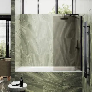 Шторка на ванну MaybahGlass MGV-77-6ш 90см чёрный