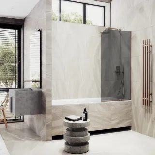 Шторка на ванну MaybahGlass MGV-78-2у 40см бронза