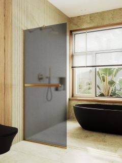 Душевая перегородка MaybahGlass MGD-730-3у 79см золото