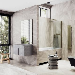 Шторка на ванну MaybahGlass MGV-793-2 80см бронза