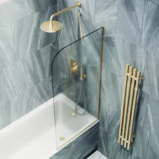 Шторка на ванну MaybahGlass MGV-143-3у 64см золото