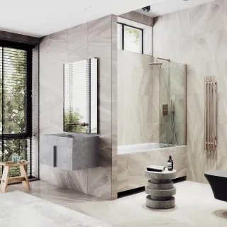 Шторка на ванну MaybahGlass MGV-598-2 60см бронза