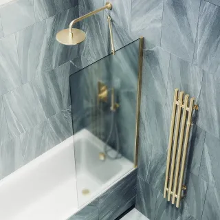 Шторка на ванну MaybahGlass MGV-93-3ш 70см золото