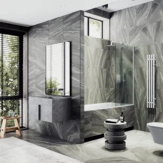 Шторка на ванну MaybahGlass MGV-90-1ш 40см белый