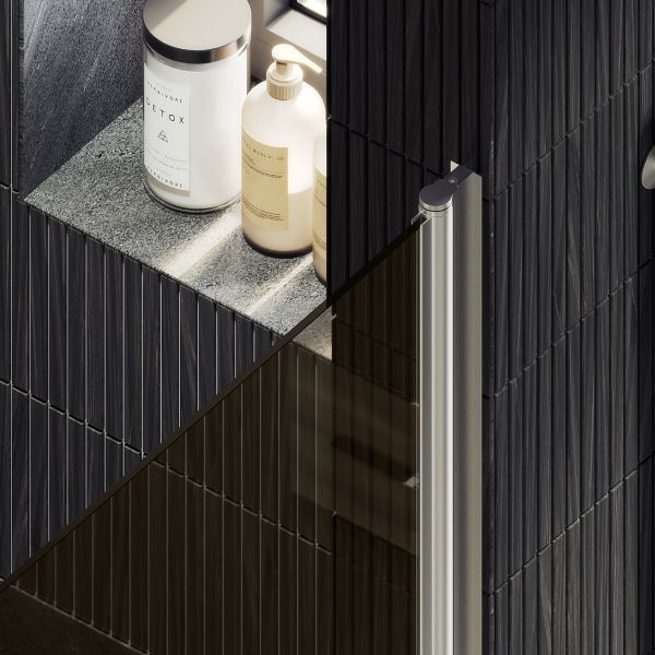 Душевая дверь MaybahGlass MGD-454-5 80см хром матовый/бронза