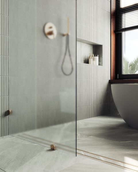 Душевая перегородка MaybahGlass MGD-268-2 79см бронза