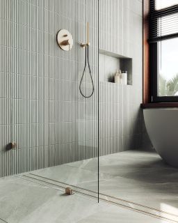 Душевая перегородка MaybahGlass MGD-259-2 79см бронза