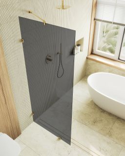 Душевая перегородка MaybahGlass MGD-274-3 79см золото