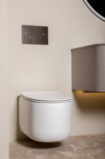 Подвесной унитаз Boheme Flow 969-SET-MW безободковый смыв торнадо белый матовый