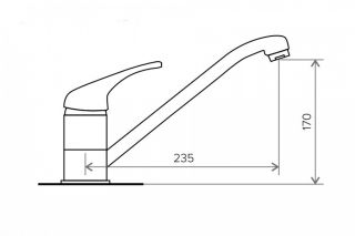 Смеситель для кухни Polygran Низкий белый хлопок 660694