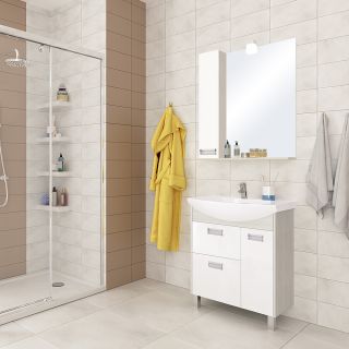 Зеркальный шкаф Акватон Бекка 70см белый/дуб сомерсет 1A214702BAC20