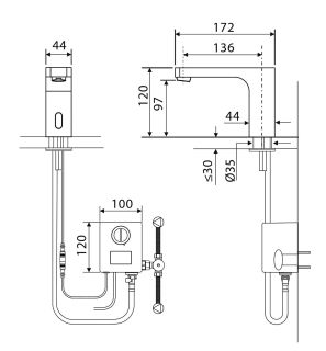 Смеситель для раковины Timo Torne 4313/03F сенсорный чёрный