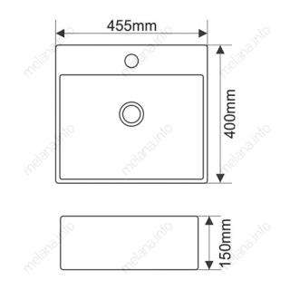 Накладная раковина Melana A117-803 45см белый