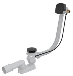 Слив-перелив для ванны AlcaPlast с напуском воды через перелив 57см черный матовый A564BLACK