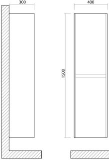 Шкаф подвесной Art&Max Family 40x150см Pino Bianco Family-1500-2A-SO-PB