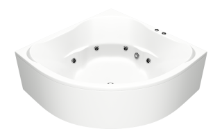 Акриловая ванна Bas Ривьера 161 см с каркасом, пристенная, четверть круга