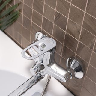 Смеситель для ванны с душем РМС SL55-006EK хром