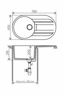 Мойка кухонная Tolero Loft TL-780 бежевый 473813