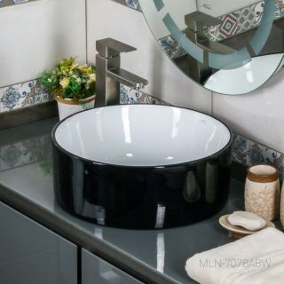 Накладная раковина Melana 7078ABW-805 41см чёрно-белый