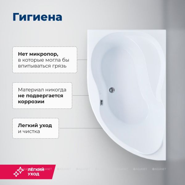 Акриловая ванна Aquanet Graciosa 205325 150x90 см левая с каркасом