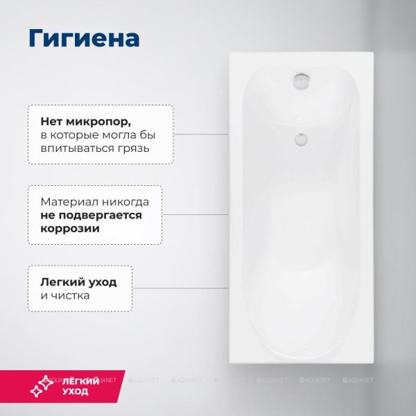 Акриловая ванна Aquanet Nord 242401 150x70 см с каркасом