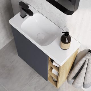 Подвесная тумба под раковину Aqwella Alba ALB0106LDD+ALB0706GRМ 60 см