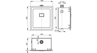 Автоматическое устройство смыва для писсуара 12V AlcaPlast хром ASP4-K
