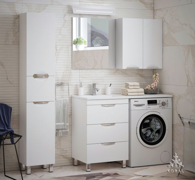 Тумба под раковину для стиральной машины Corozo Алиот 120 белый SD-00000597